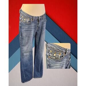 Vintage Y2K PZI Jeans Low Rise Flare Stretch Medium Wash Jeans Size 12 28x32